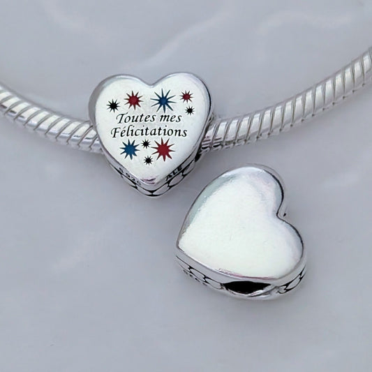 Pandora "Toutes Mes Félicitations" Heart Charm silver; black; red sterling-silver; enamel Bead by The Alternative Bead. Your Jewelry Retailer from Germany