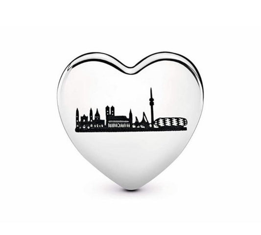 Pandora Munich Skyline Heart Charm silver; black sterling-silver Bead by The Alternative Bead. Your Jewelry Retailer from Germany