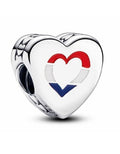 Pandora Neatherlands Heart Charm silver and blue and white sterling-silver Bead by The Alternative Bead. Your Jewelry Retailer from Germany