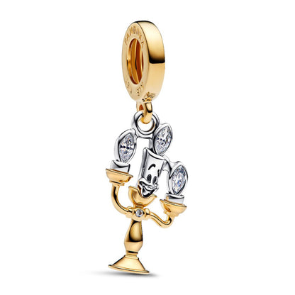 Disney x Pandora Disney Beauty and the Beast Lumiere Dangle gold; silver gold-plated; sterling-silver Dangle by The Alternative Bead. Your Jewelry Retailer from Germany