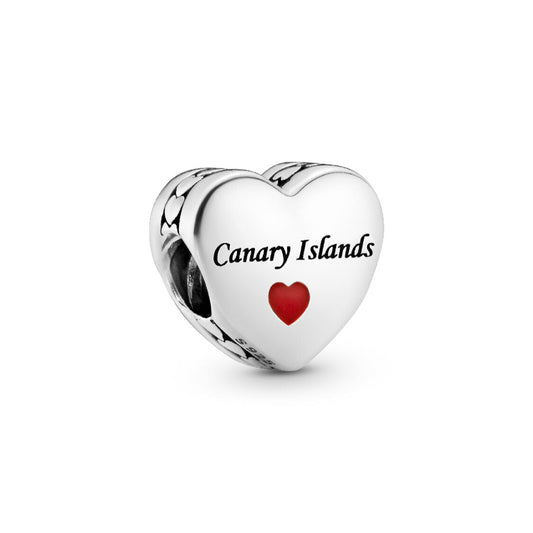 Pandora I Love Canary Islands Heart Charm silver and red sterling-silver and enamel Bead by The Alternative Bead. Your Jewelry Retailer from Germany