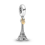 Pandora Eiffel Tower Paris & Heart Dangle Charm silver; gold sterling-silver; gold Dangle by The Alternative Bead. Your Jewelry Retailer from Germany