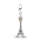 Pandora Eiffel Tower Paris & Heart Dangle Charm silver; gold sterling-silver; gold Dangle by The Alternative Bead. Your Jewelry Retailer from Germany
