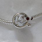 Cocoa Mug silver charm with red and white enamel