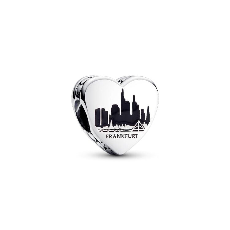 Pandora Engravable Frankfurt Skyline Heart Charm silver sterling-silver; enamel Bead by The Alternative Bead. Your Jewelry Retailer from Germany
