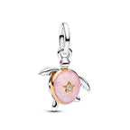 Pandora 2026 Synthetic Diamond and Pink Sea Turtle Pendant Charm silver; pink; gold sterling-silver; gold-plated; enamel Dangle by The Alternative Bead. Your Jewelry Retailer from Germany