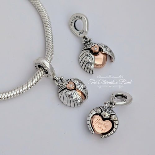 Pandora Pandora Club 2022 Ladybird & Heart Dangle Charm (780072C01) silver and rose-gold sterling-silver and rose-gold Dangle by The Alternative Bead. Your Jewelry Retailer from Germany