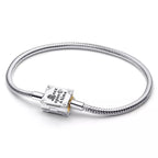 Disney x Pandora Disney Princess Storybook Lab-grown Diamond Snake Chain Bracelet silver and gold sterling-silver and gold-plated Bracelet by The Alternative Bead. Your official Disney x Pandora Retailer from Germany
