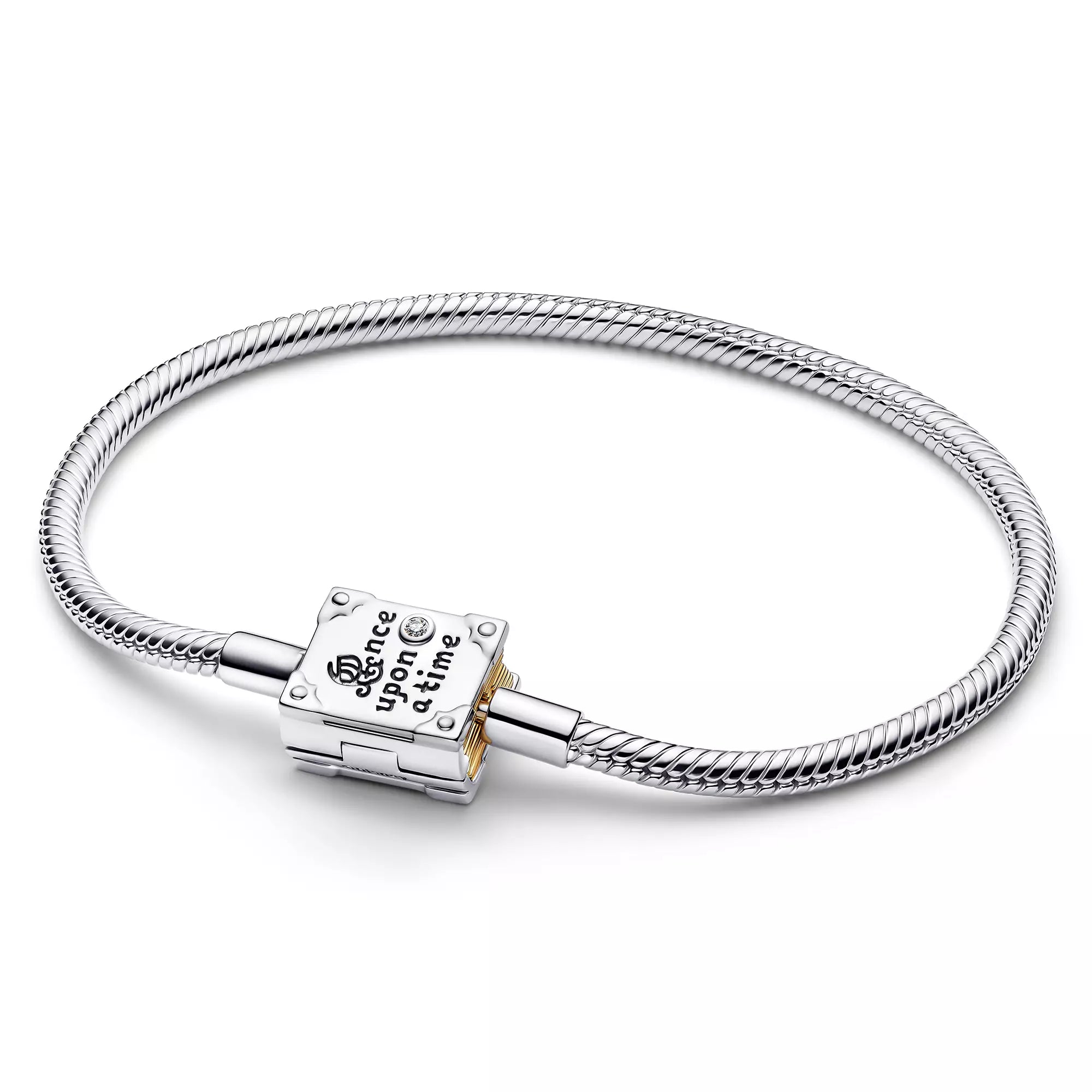 Disney x Pandora Disney Princess Storybook Lab-grown Diamond Snake Chain Bracelet silver; gold sterling-silver; gold-plated Bracelet by The Alternative Bead. Your Jewelry Retailer from Germany