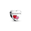 Pandora I Love You Poland Engravable Heart silver; red; pink sterling-silver; enamel Bead by The Alternative Bead. Your official Pandora Retailer from Germany