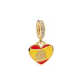 Pandora Spanish Flag Golden Heart Dangle yellow; red; gold gold-plated; enamel Dangle by The Alternative Bead. Your official Pandora Retailer from Germany