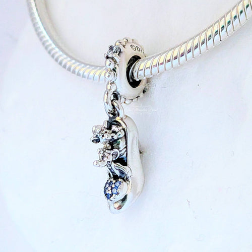 Disney x Pandora Cinderella Glass Slipper & Mice Dangle Charm blue; silver sterling-silver; enamel Dangle by The Alternative Bead. Your official Disney x Pandora Retailer from Germany