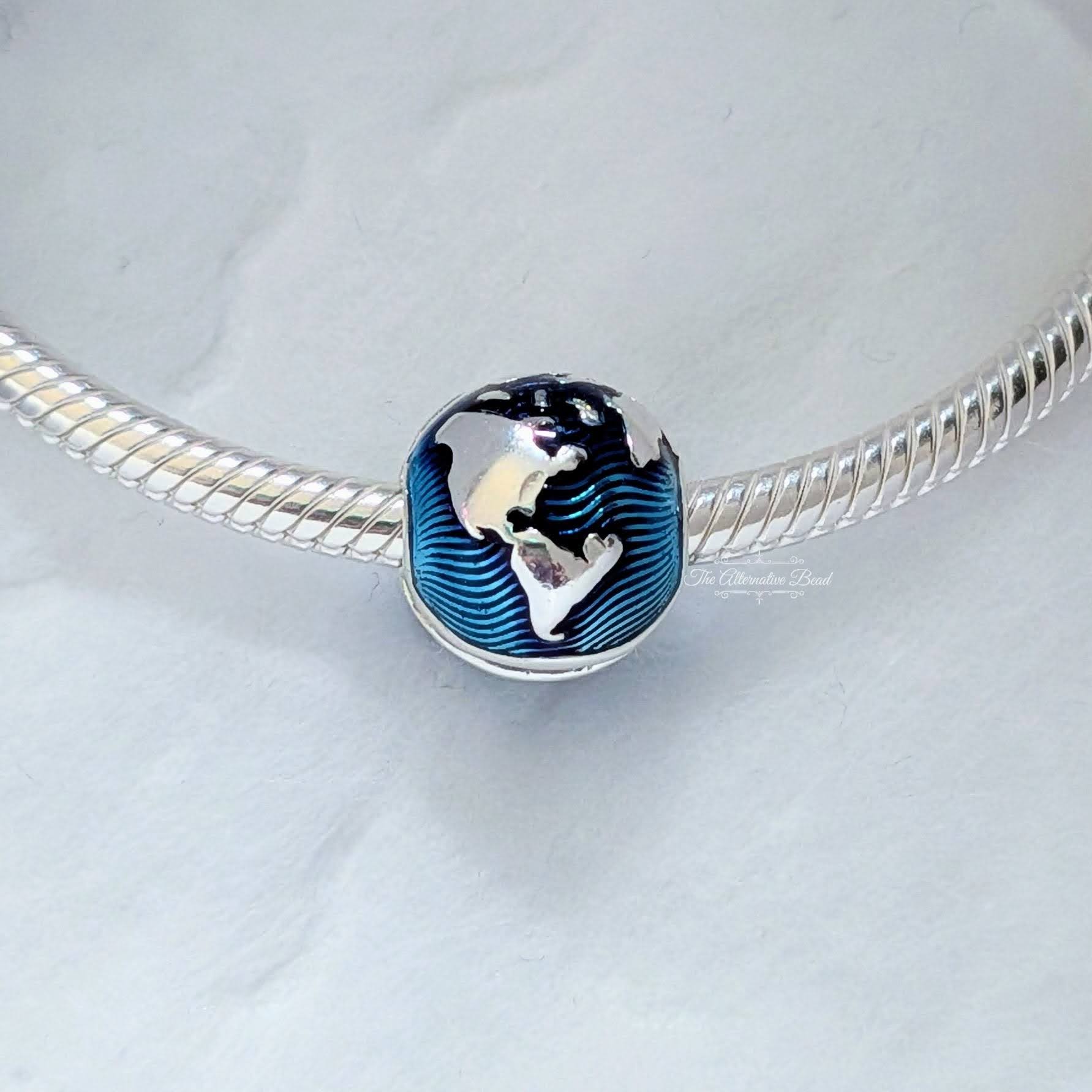 Blue Globe Clip Charm