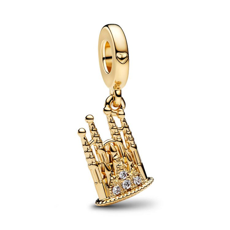 Pandora Golden Sagrada Familia de Barcelona Dangle Charm gold gold-plated Dangle by The Alternative Bead. Your Jewelry Retailer from Germany