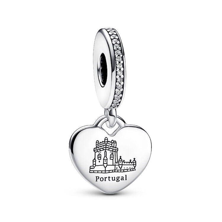 Pandora Belém Tower Lisbon Engravable Dangle Charm silver; red; green sterling-silver; enamel Dangle by The Alternative Bead. Your Jewelry Retailer from Germany