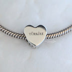 Pandora Flag of Turkey Heart Charm red; silver; white sterling-silver; enamel Dangle by The Alternative Bead. Your Jewelry Retailer from Germany