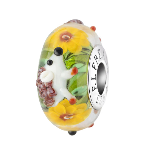 Elfbeads Petal Hugger green; yellow glass Bead by The Alternative Bead. Your official Elfbeads Retailer from Germany