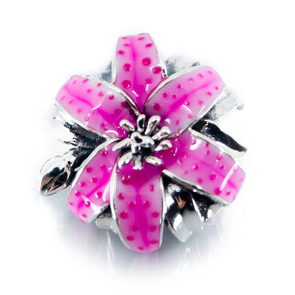 The Alternative Bead: Aurora Charm - Pink Oriental Lily Charm Sterling Silver Charm Picture 1