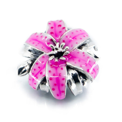 The Alternative Bead: Aurora Charm - Pink Oriental Lily Charm Sterling Silver Charm Picture 2