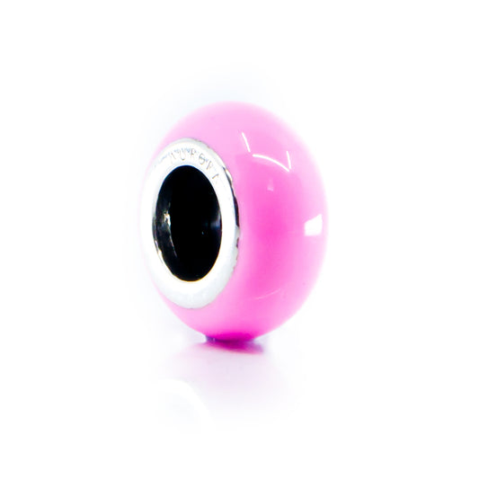 The Alternative Bead: Aurora Charm - Pink Universal Enamel Stopper Sterling Silver Charm Picture 1