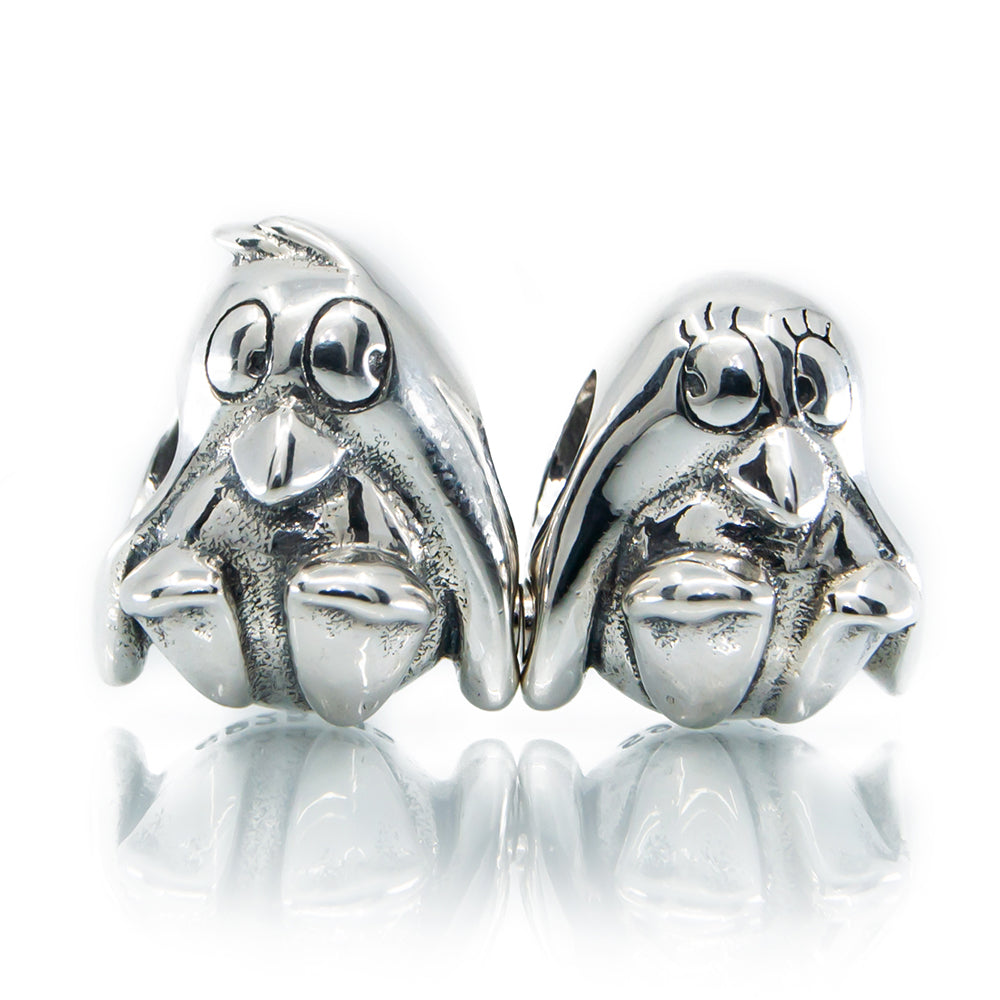 The Alternative Bead: Aurora Charm - Penguins Couple – Magnetic Set Sterling Silver Charm Picture 1