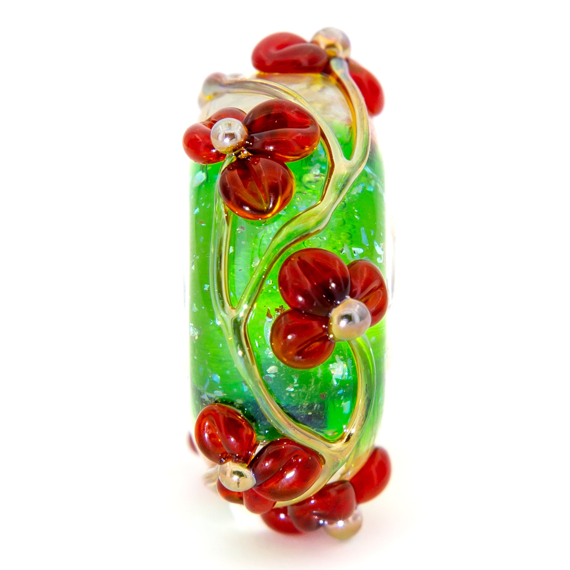 Elfbeads Poinsettia Flowertwig glass Charm - The Alternative Bead official German Retailer. Buy 4 get 5 - free DHL Shipping for all orders above 150€