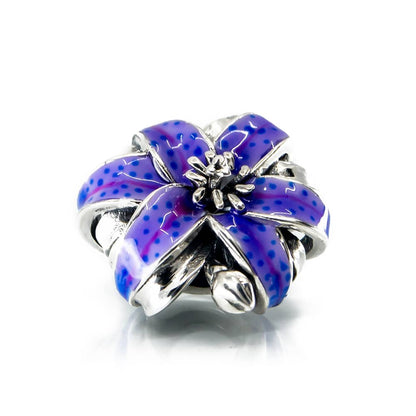 The Alternative Bead: Aurora Charm - Purple Dream Lily Charm Sterling Silver Charm Picture 2