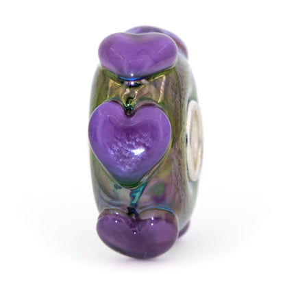  Elfbeads Purpleberry Oil Hearts Charm by The Alternative Bead 