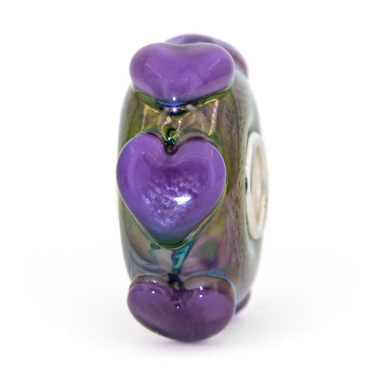  Elfbeads Purpleberry Oil Hearts Charm by The Alternative Bead 