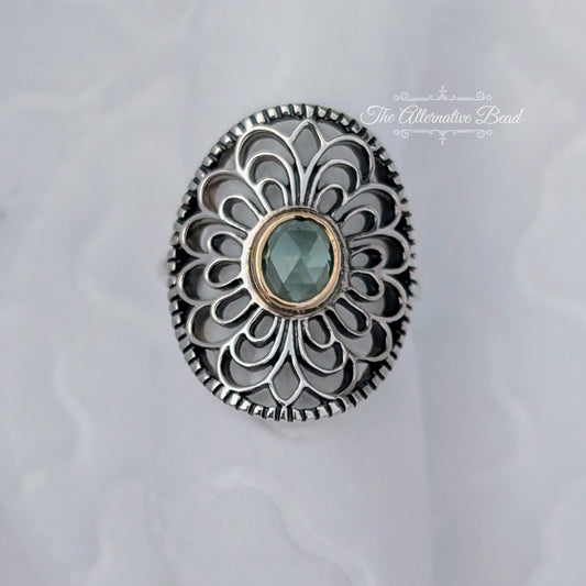 Vintage Allure 14k Gold & Green Spinel Ring