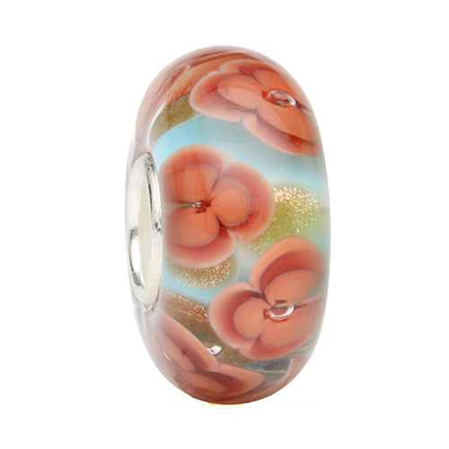 Ogerbeads Sky Red Poppy Flowers – LIMITED red; blue glass Gift by The Alternative Bead. Your official Ogerbeads Retailer from Germany