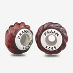 Praan Red Tiger Eye Twisted Rope Stopper Charms brown natural-stone Stopper by The Alternative Bead. Your official Praan Retailer from Germany