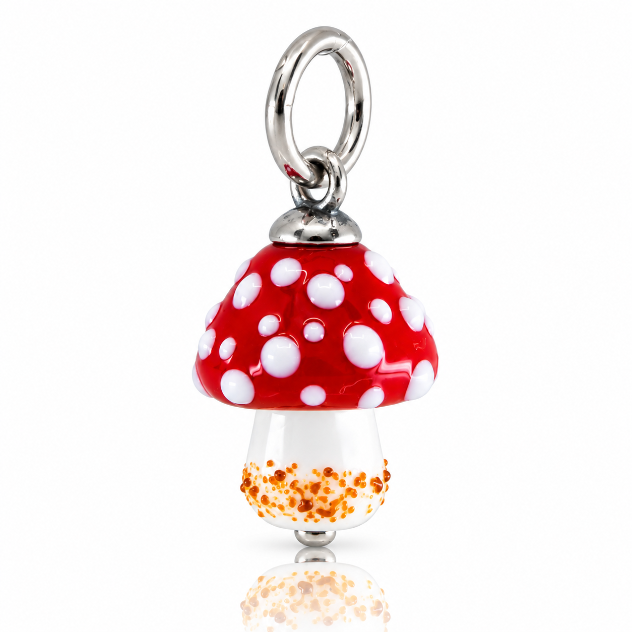Aurora Charm Scarlet Mushroom Charm red; white; dots sterling-silver; enamel Dangle by The Alternative Bead. Your official Aurora Charm Retailer from Germany