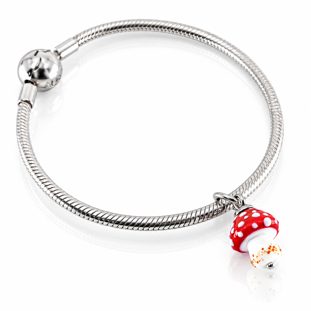 Aurora Charm Scarlet Mushroom Charm red; white; dots sterling-silver; enamel Dangle by The Alternative Bead. Your official Aurora Charm Retailer from Germany