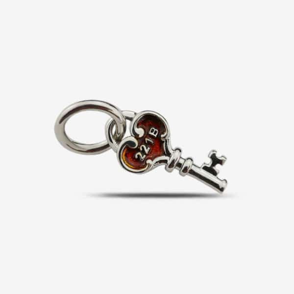 Praan Mystery with Sherlock Holmes 221B Key Charm silver; red sterling-silver; enamel Dangle by The Alternative Bead. Your official Praan Retailer from Germany