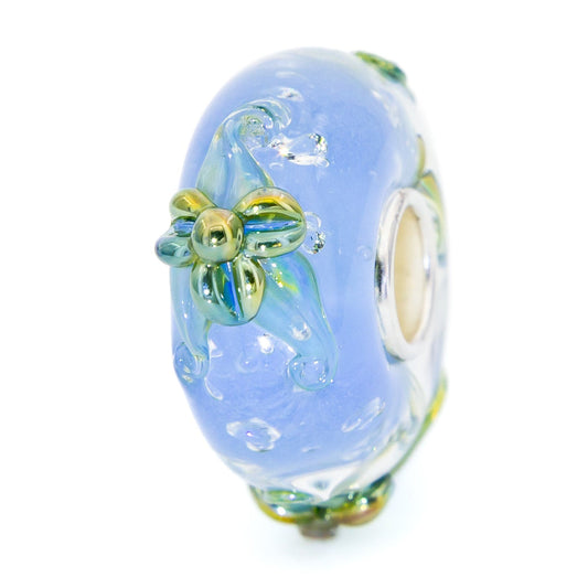  Elfbeads Sky Blue Gold Lilies Monroe Charm by The Alternative Bead 