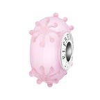 Elfbeads Snowflake Blossom Frost silver; pink glass Bead by The Alternative Bead. Your official Elfbeads Retailer from Germany