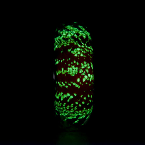 Ogerbeads Tangerine Slim Moonlight Fragments orange and glow-in-the-dark glass Spacer by The Alternative Bead. Your official Ogerbeads Retailer from Germany