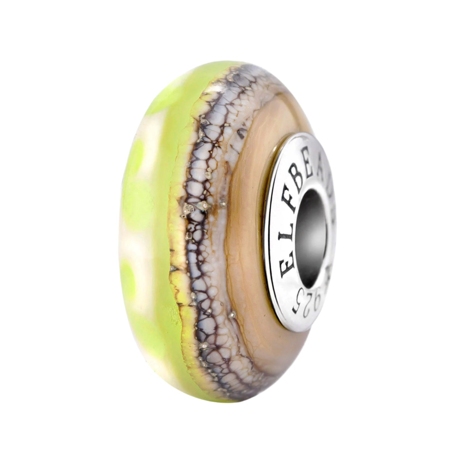Elfbeads Sunlime Dune green; brown glass Bead by The Alternative Bead. Your official Elfbeads Retailer from Germany
