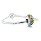 Aurora Charm Sweet Candy Murano Glass Bead Charm blue; yellow; orange glass Bead by The Alternative Bead. Your official Aurora Charm Retailer from Germany