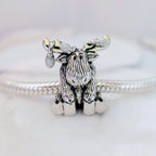 Bella Fascini Christmas Moose Charm white sparkle