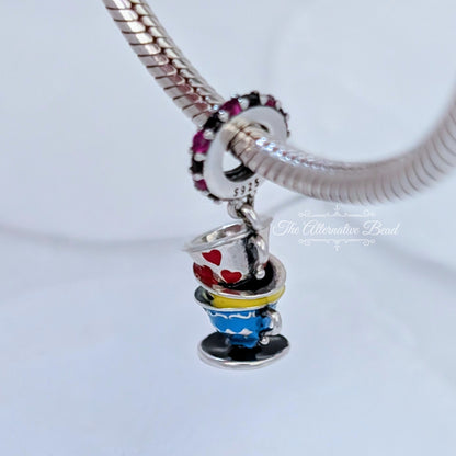 Stacked Tea Cups Charm Dangle