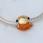 Beadscollection Orange & Flowers Charm silver; orange; yellow; white sterling-silver; enamel Bead by The Alternative Bead. Your Jewelry Retailer from Germany