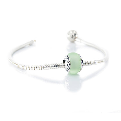 The Alternative Bead: Aurora Charm - Tahiti Island Green Sea Glass Bead Sterling Silver Charm Picture 3