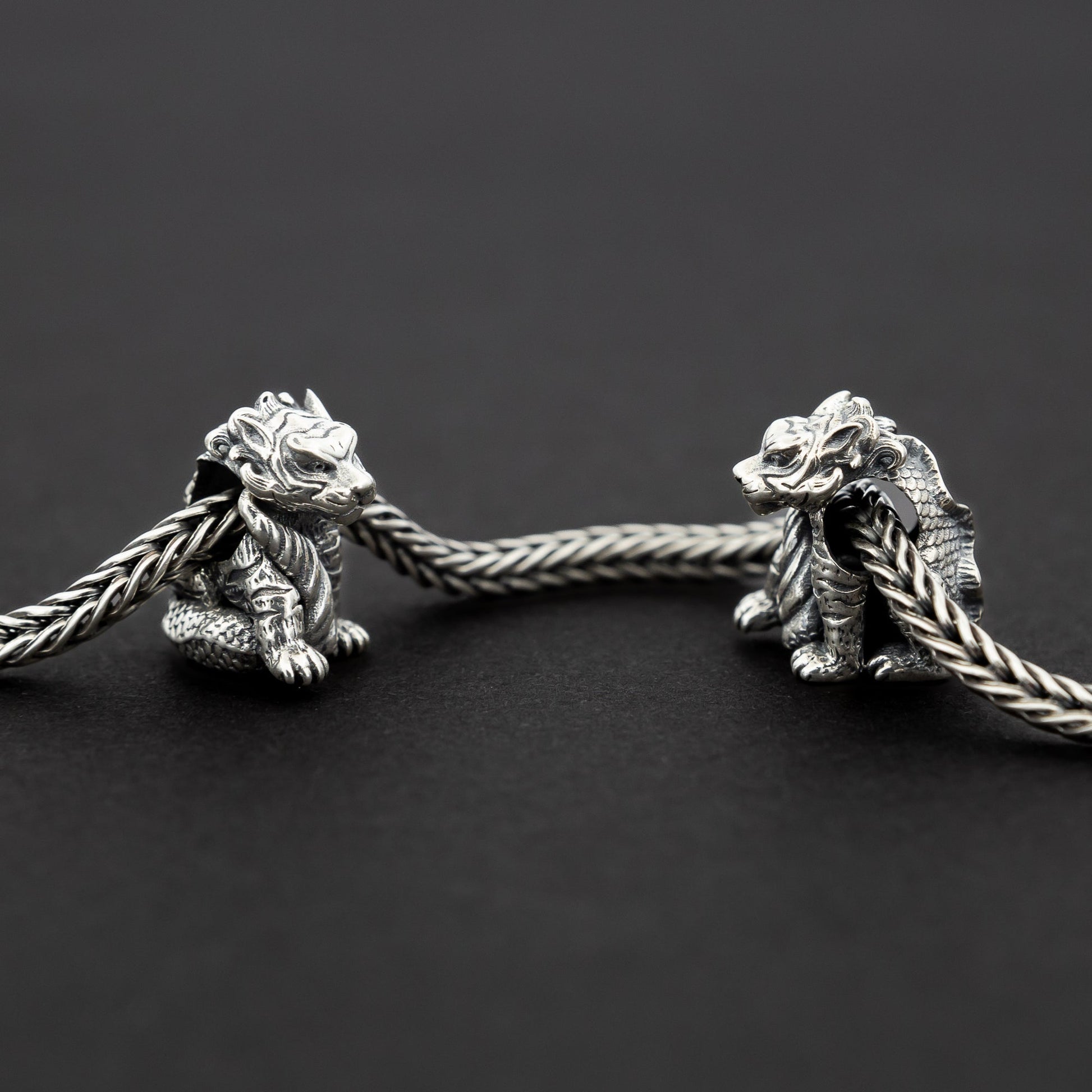 Silver Elfbeads Tiger-Dragon Charm by The Alternative Bead 