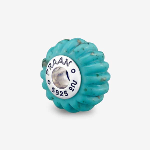 Praan Turquoise Craved Charm C silver sterling-silver Bead by The Alternative Bead. Your official Praan Retailer from Germany