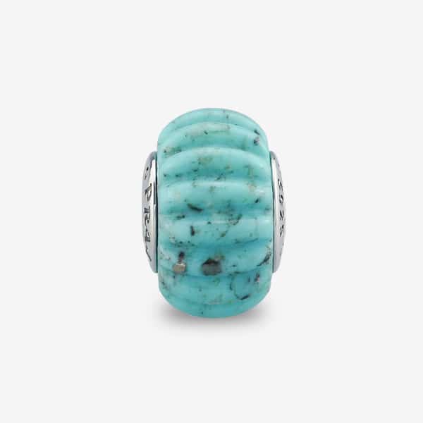 Praan Turquoise Craved Charm D silver sterling-silver Bead by The Alternative Bead. Your official Praan Retailer from Germany