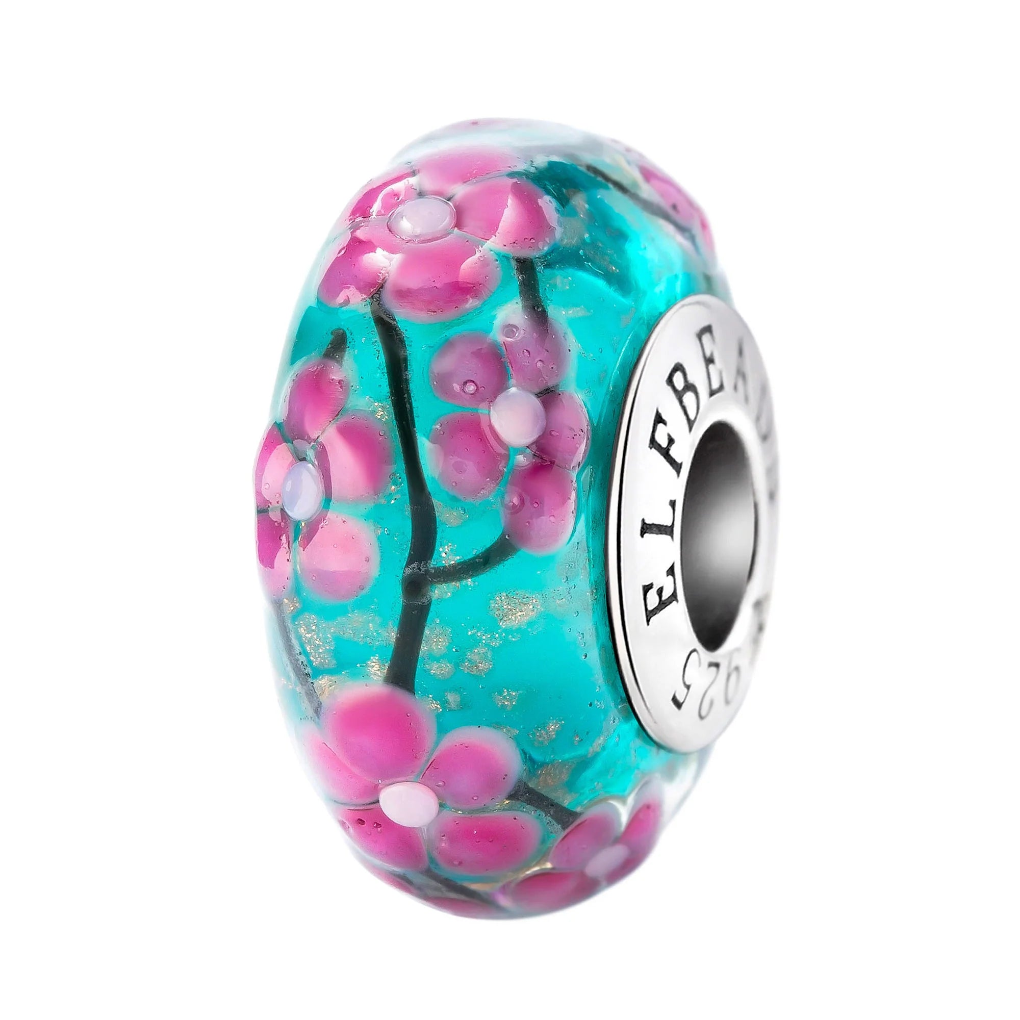 Elfbeads Whispers of the Sakura Sky blue; pink glass Bead by The Alternative Bead. Your official Elfbeads Retailer from Germany