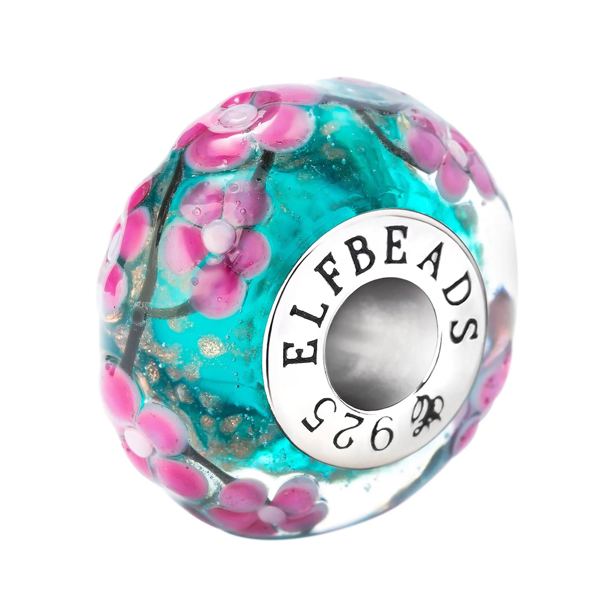 Elfbeads Whispers of the Sakura Sky blue; pink glass Bead by The Alternative Bead. Your official Elfbeads Retailer from Germany