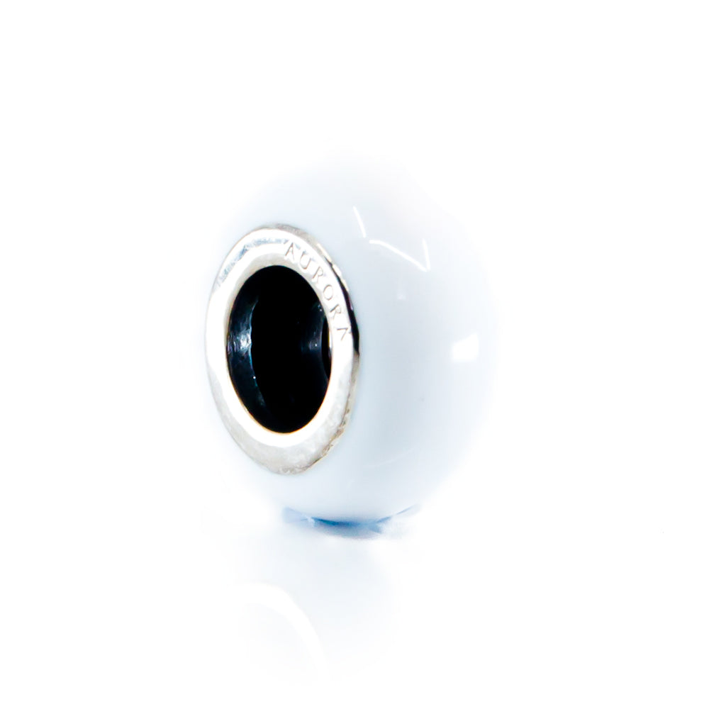 Aurora Charm White Universal Enamel Stopper white sterling-silver; enamel Stopper by The Alternative Bead. Your official Aurora Charm Retailer from Germany